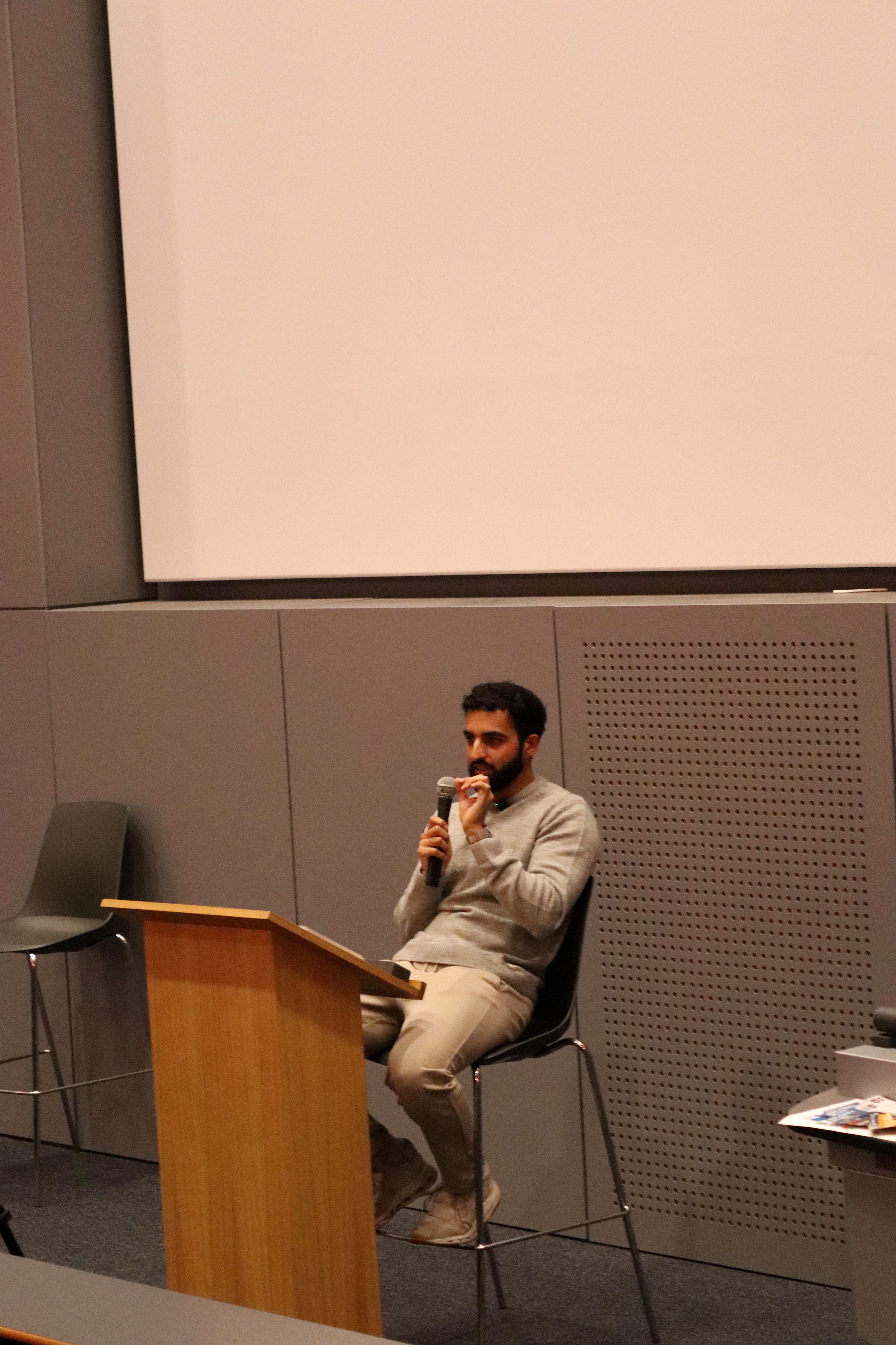 Dr Daanish presenting at a university